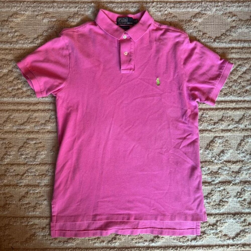 Vintage Polo Ralph Lauren Custom Fit Pink Polo Shirt Men’s M Pony